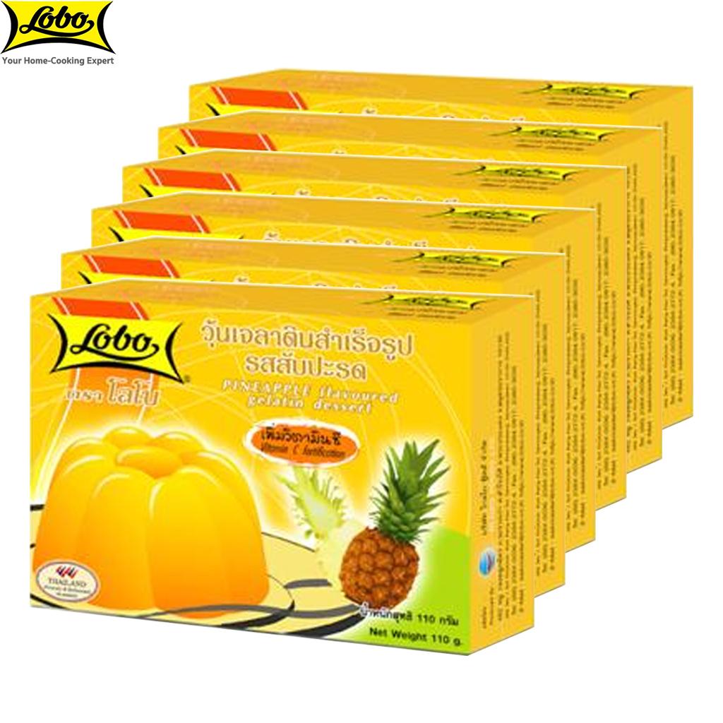Lobo Желатиновый десерт со вкусом ананаса, на 2 порции, Тайский десерт, 100 г