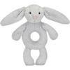 Jellycat Shy Grey Rabbit Ring Rattle Doll Plush Doll 18cm High