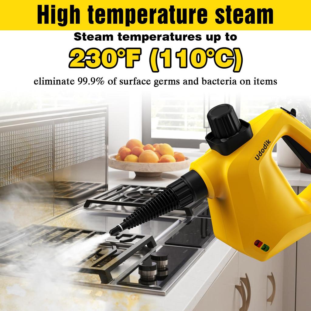 Udodik Steam Steam Cleaner with 10 Piece Accessory Pressurized Steam Cleaning Machine Multipurpose and All Natural and Steam Cleaning for Carpet