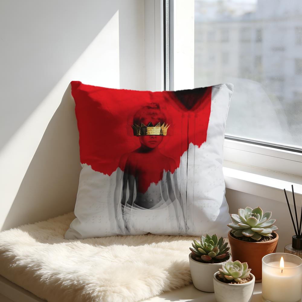 RRRihannaS Album Cushion Cover Cozy Velvet Throw PillowSoft Warm Cushion For Sofa Bed