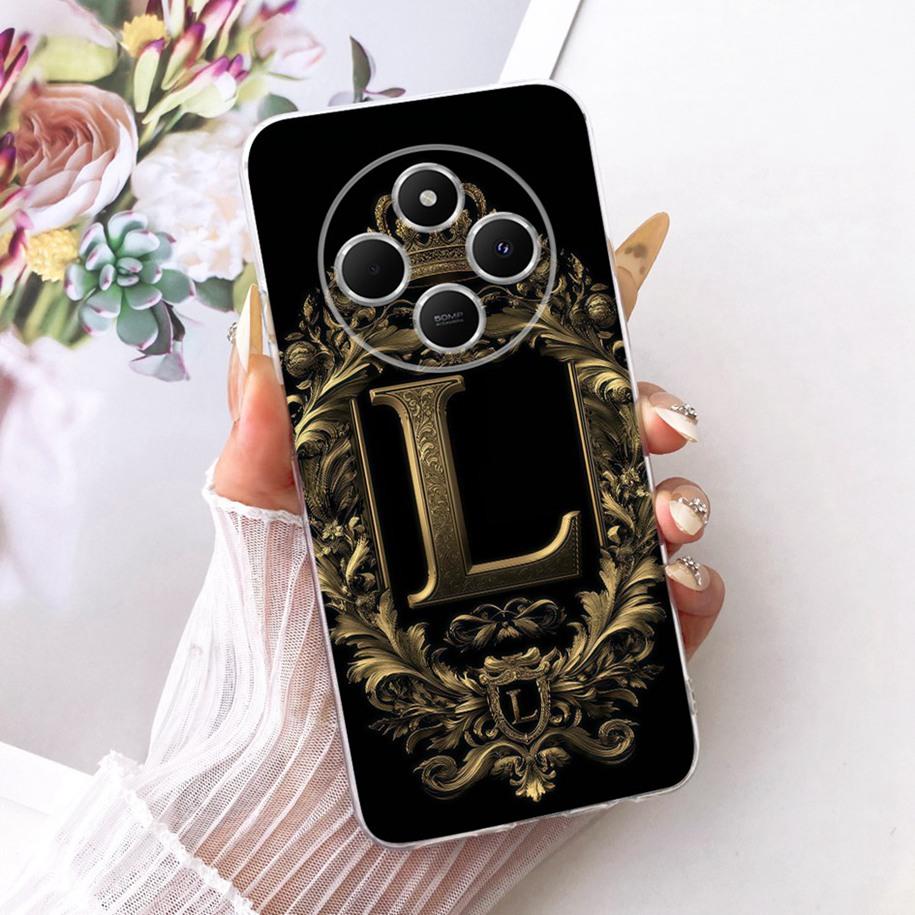 Чехол для Xiaomi Redmi 14C Роскошный с буквой Мягкий тонкий силиконовый Чехол для пары на телефон Для Xiaomi Poco C75 Redmi A4 A3 Pro Redmi14C Funda
