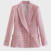 2022 Summer Woolen Houndstooth Slim Suit Jacket for Women