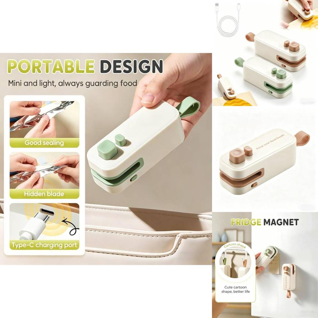 Modern Portable Sealing Machine With Magnetic Charging For Food Freshness And Gift Use