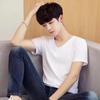 Summer Top Quality Cotton T Shirt Men Solid Color Design V-neck T-shirt Casual Classic Men's Clothing Tops Tee Shirt VLING