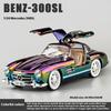 1/24 Scale Benz 300SL Electroplated Version Alloy Car Diecast Metal Model Collect Hobby Model Ornaments Gift For Boys