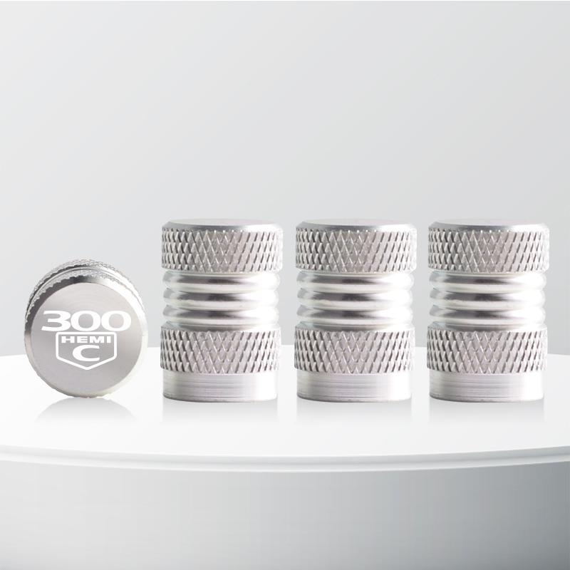 Aluminum 300 HEMI C Logo Car Wheel Tire Valve Stem Caps Tyre Valve Covers For Chrysler 300C 300E Concorde Eagle Dodge 4pcs ZZ9