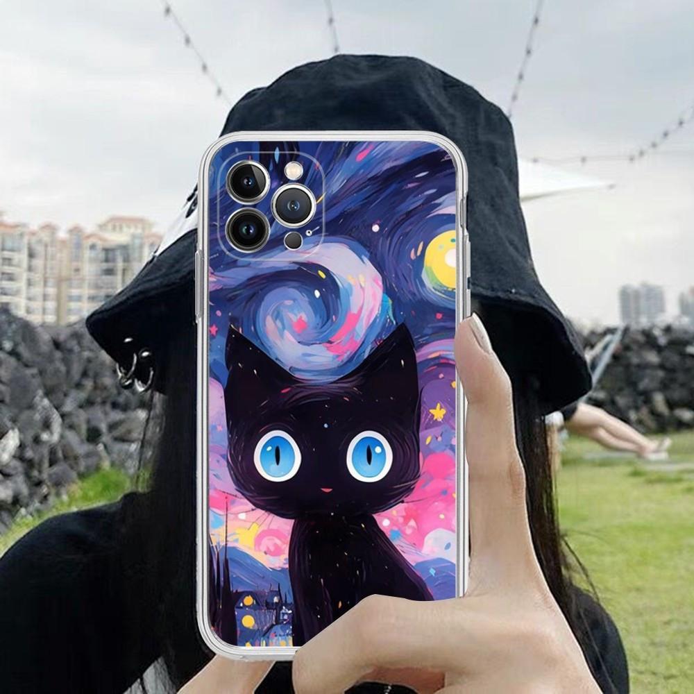 Чехол для мобильного телефона iPhone15 Mini, чехол для мобильного телефона Star Cat, окрашенный, устойчивый к падениям, для мобильного телефона, устойчивого к падениям.