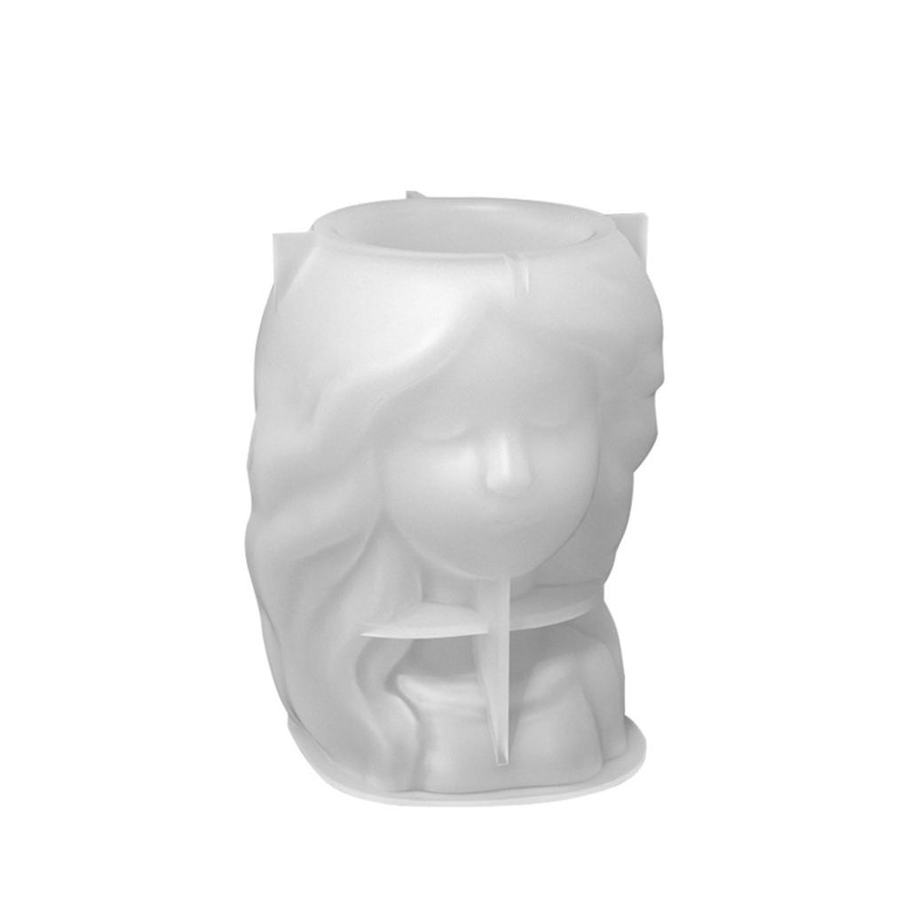 Cute Girls Pen Holder Flower Pot Silicone Molds Epoxy Resin Mold DIY Succulent Planter Mold for DIY Resin Decors