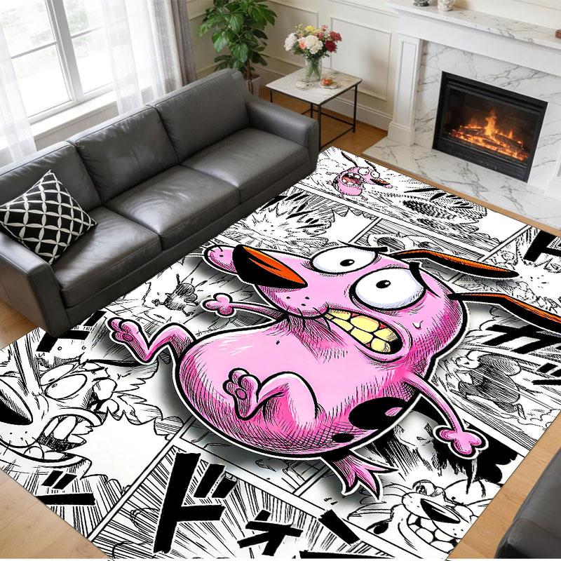 Crystal Velvet Rug Soft Non Slip Indoor Floor Mat Home DecorCourage the Cowardly Dog