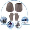 3Pcs/Set Men Hat Scarf Gloves Set Solid Color Twist Texture Brimless Hat Neckerchief Knitting Gloves Set Winter Accessories