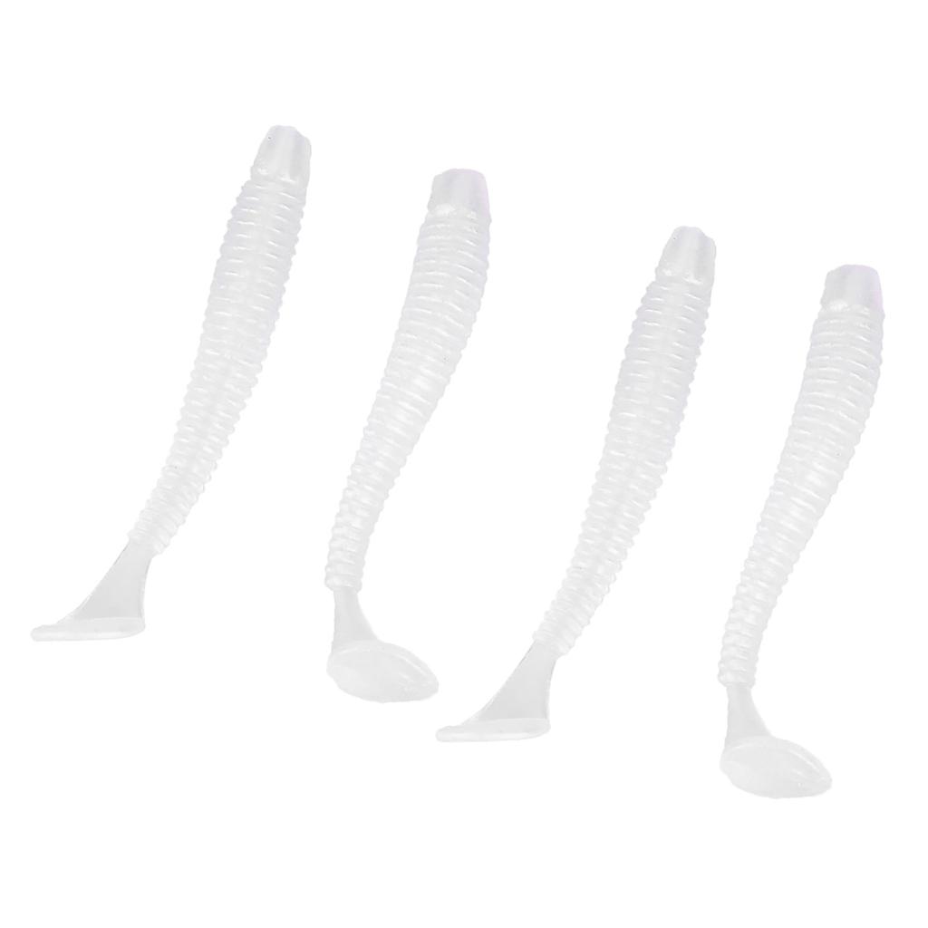 50 шт. 5 см мягкие пластиковые рыболовные приманки с Т-образным хвостом, червячные приманки, рыболовные снасти, аксессуары жемчужно-белого цвета