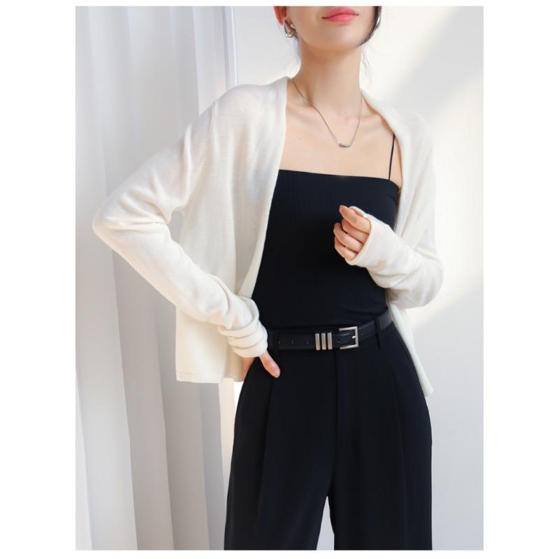 Весенние и осенние свободные вязаные кардиганы с длинным рукавом женские свитера модные тонкие повседневные женские кардиганы топы однотонные элегантные тонкие женские трикотажные изделия 3109