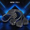 Автомобильный удлинительный кабель OBD2 L-образный адаптер OBD2 Кабель-разветвитель OBD2 L-образной формы Расширьте порт OBD2 до трех