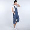 Men's Bib Shorts Denim Overalls Large Size Strap Straight Pants Light Blue Jeans Men's Denim Shorts