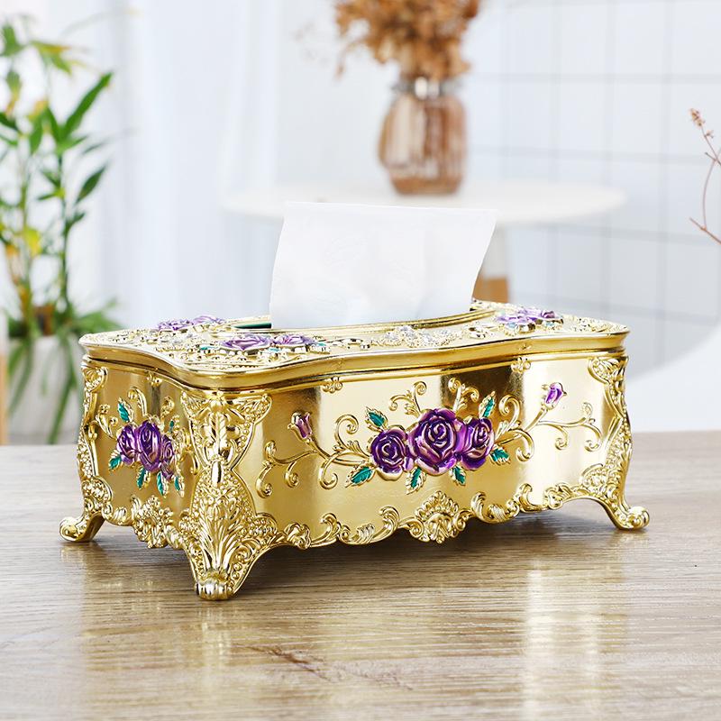 Золотистый большой держатель для салфеток - креативная настольная пластиковая бумажная коробка для дома