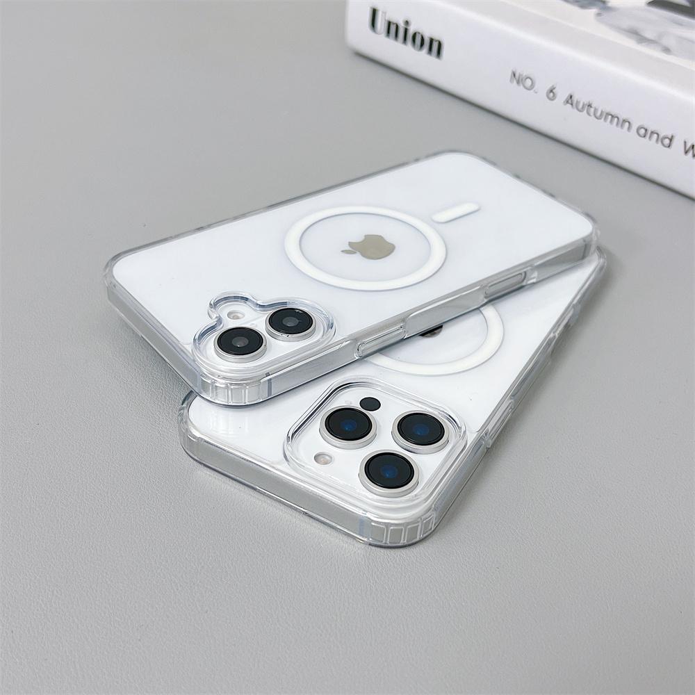 Прозрачный Ультрапрочный Магнитный Чехол для Телефона для iPhone 16 Pro Max 11 14 15 -Защитный Прозрачный Чехол, Устойчивый к Пожелтению