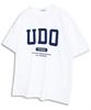 UNDEROFF Oversized Crew Neck Udo Arch Logo Short Sleeve T-Shirt White & Blue