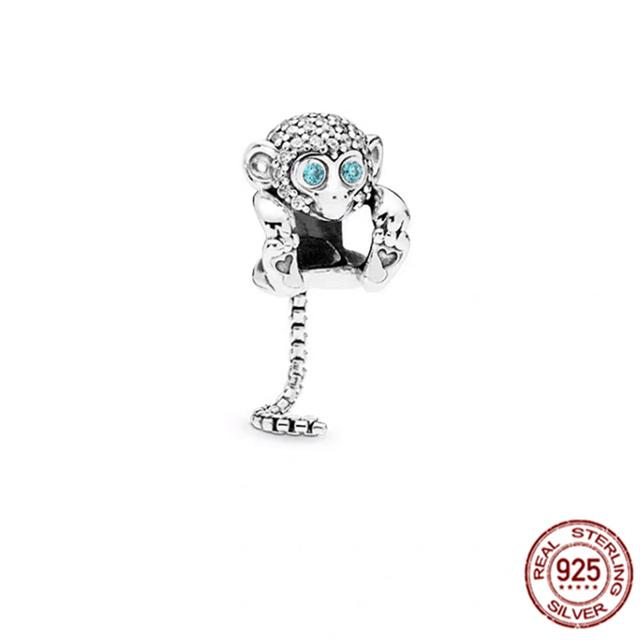 Очаровательная бусина подходит для оригинального браслета/серьг/ожерелья из стерлингового серебра 925 пробы, ювелирное украшение в виде гриба Нини, кролика, мудрой совы, лисы