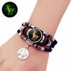 Luminous Constellation Leather Bracelet: Handmade Multilayer Beaded Jewelry for Men and Women