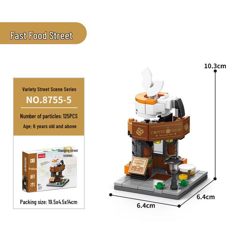 Lele Brothers Образовательные блоки серии «Уличный вид», совместимые с Lego 8974