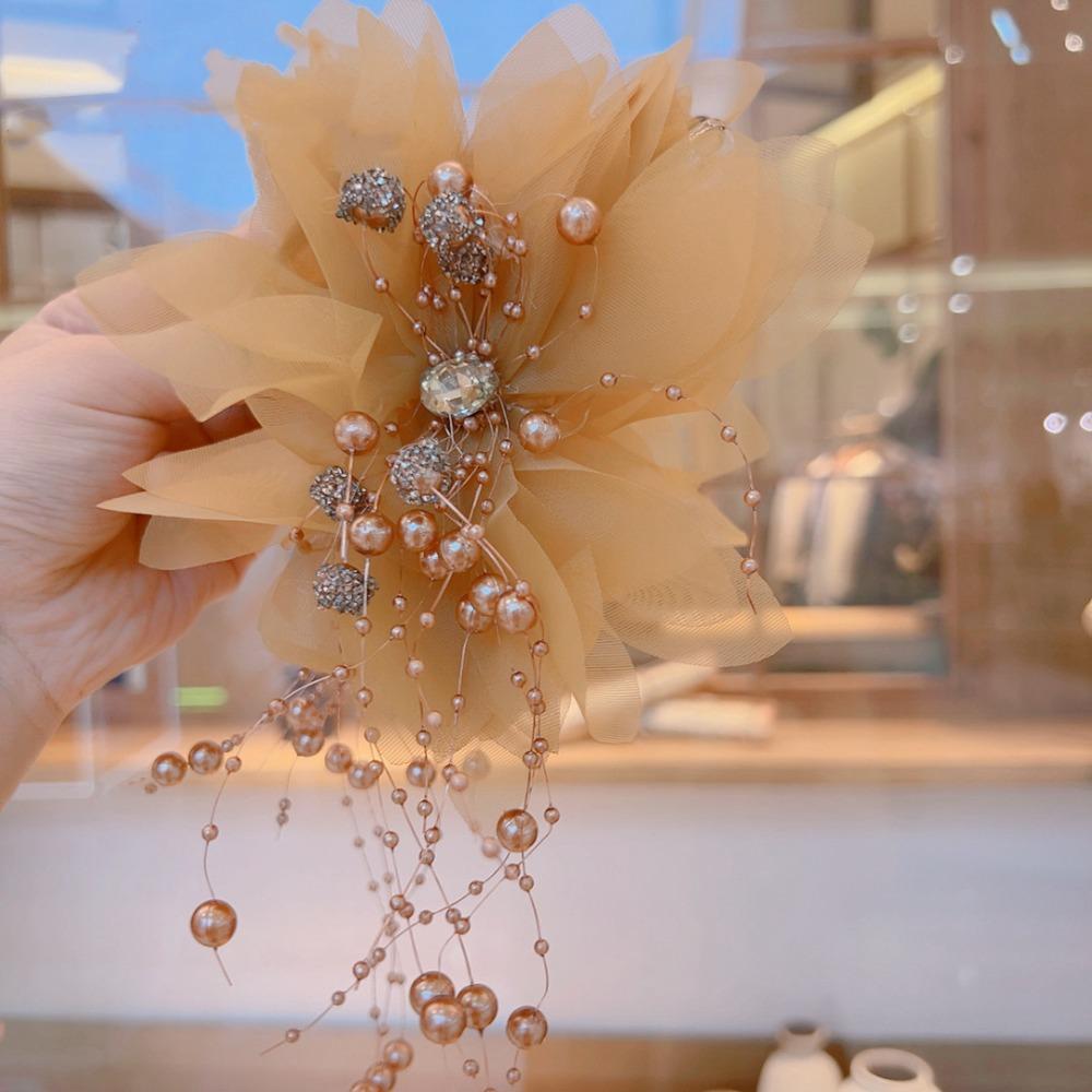 Large Hair Clip Bead Tassel Shark Clip Fashion Hairpin Grips  for Girls