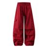 Women's Retro Workwear Ankle-Tie Wide Leg Pants - Spring/Autumn Casual Trousers