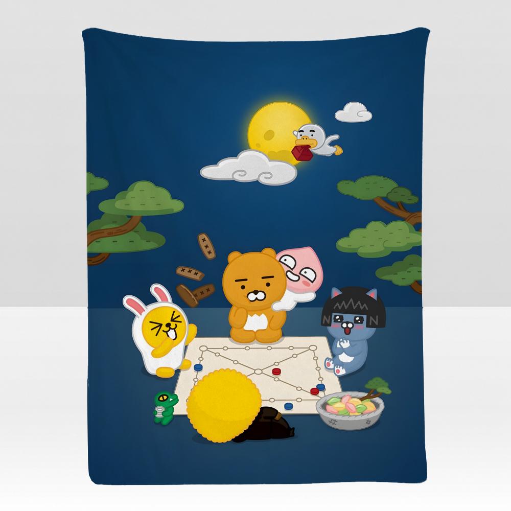 character KKakao FFriends Throw Soft Flannel Blanket for Bed Bedroom Sofa Picnic Throw Skinfriendly Breathable Gift Cover
