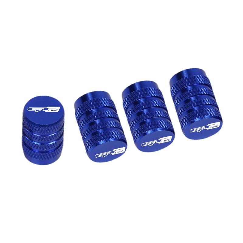 AABJC1 4pcs Car CNC Aluminum Tire Valve Air Port Stem Cover Caps For Kia GT Line Sportage Ceed Picanto K5 K3 Stonic Accessories