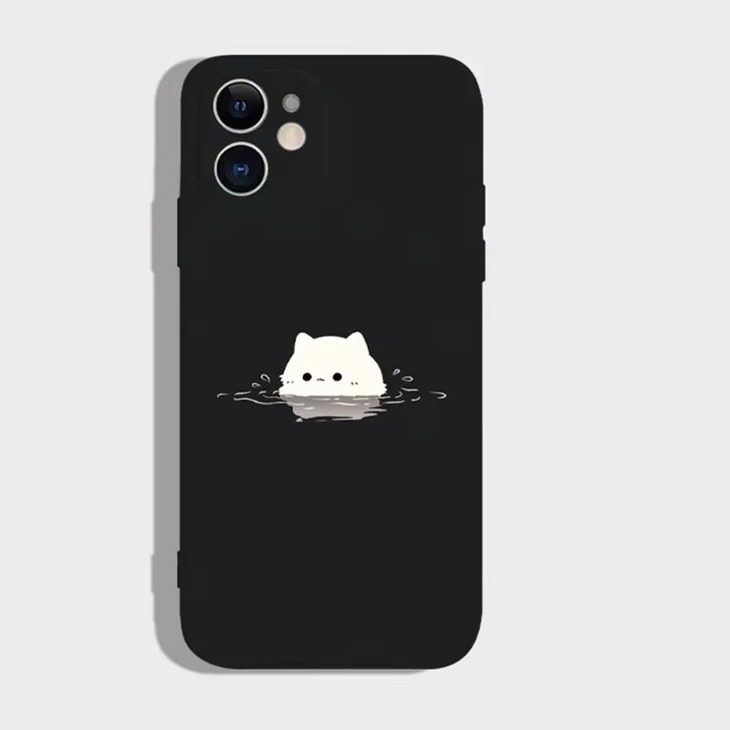 Забавный Черно-Белый Кот Любители Пара Чехол для Телефона Для iPhone 16 15 14 13 12 11 Pro Max XS X XR 7 8 SE Силиконовый Парный Чехол Funda