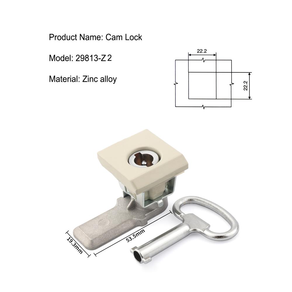 Aluminum Alloy / Zinc Alloy Square Cam Lock High Safety Key Operated Machinery Cabinet Electrical Box Industrial Boxes Quarter