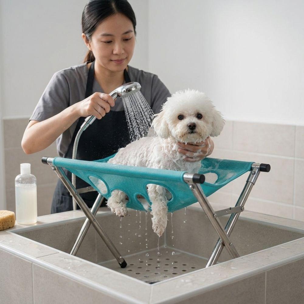 Anti-Scratch Pet Grooming Hammock Quick Drying Cat Bathing Rack Grooming Supplies