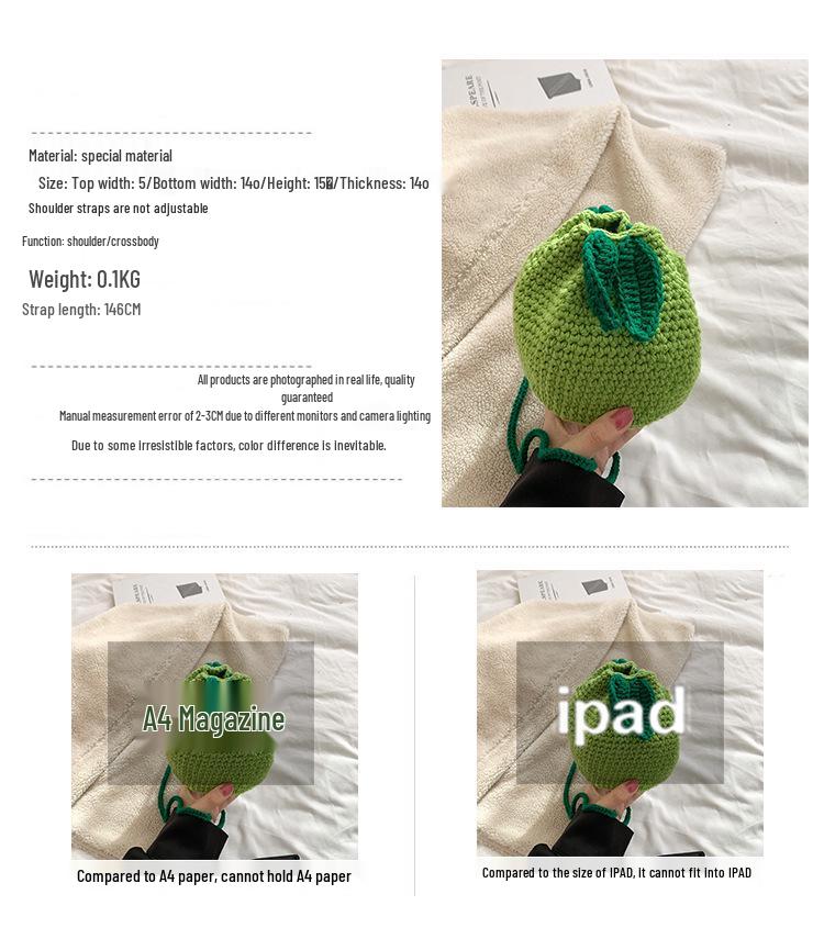 Вязаная крючком уродливая оранжевая шерстяная сумка через плечо ручной работы - Милая сумка кроссбоди для женщин