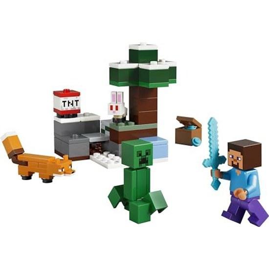 LEGO Minecraft Приключение Стива с тигром игрушка развивающий конструктор мальчики девочки дети 6 лет 7 8 9 игра ролевая игра 21583