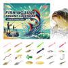24 Day Fishing Lure Christmas Advent Calendar BrightColor Countdown Calendar Fishing Accessories Lures Set For Christmas Fishing