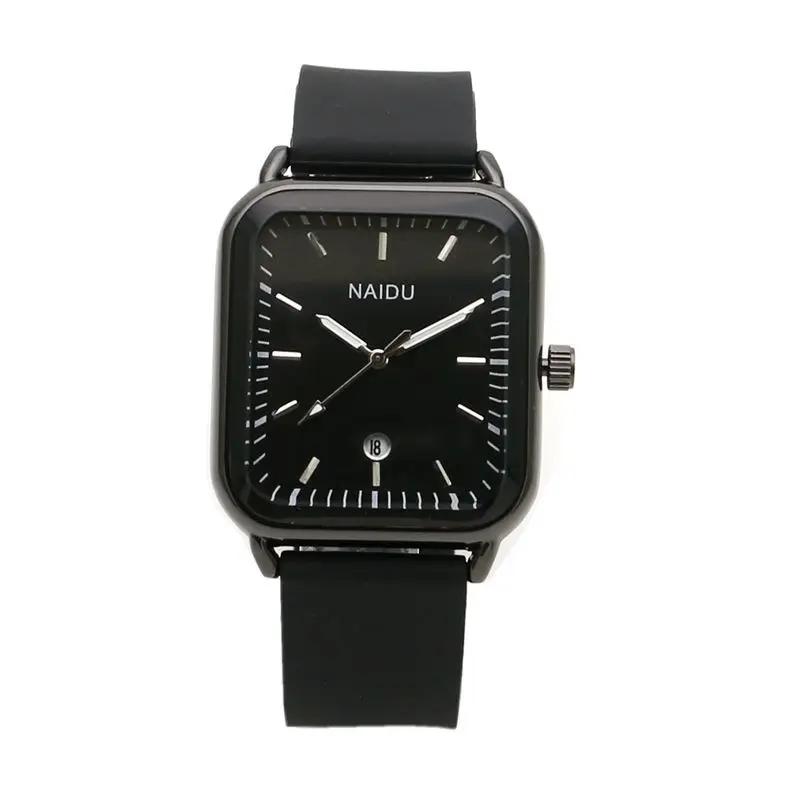 Прямоугольный календарь мужские женские часы модные студенческие силиконовые часы ремешок простые кварцевые часы Relogio Feminino Zegarek Damski