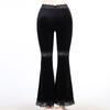 2021 Autumn Women Goth High Waist Hip Hop Flared Pants Female Sexy Lace Patchwork Harem Trousers Ladies Vintage Elegant Velvet Christmas Pants
