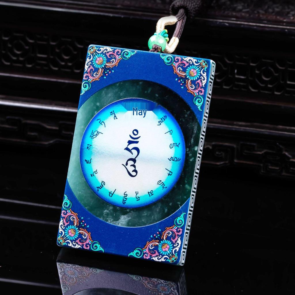 Exquisite Blue Jade Medicine Buddha Pendant - High Ice Grade A