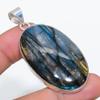 Labradorite Gemstone Handmade 925 Sterling Silver Jewelry Pendant 2.36" SU-9922