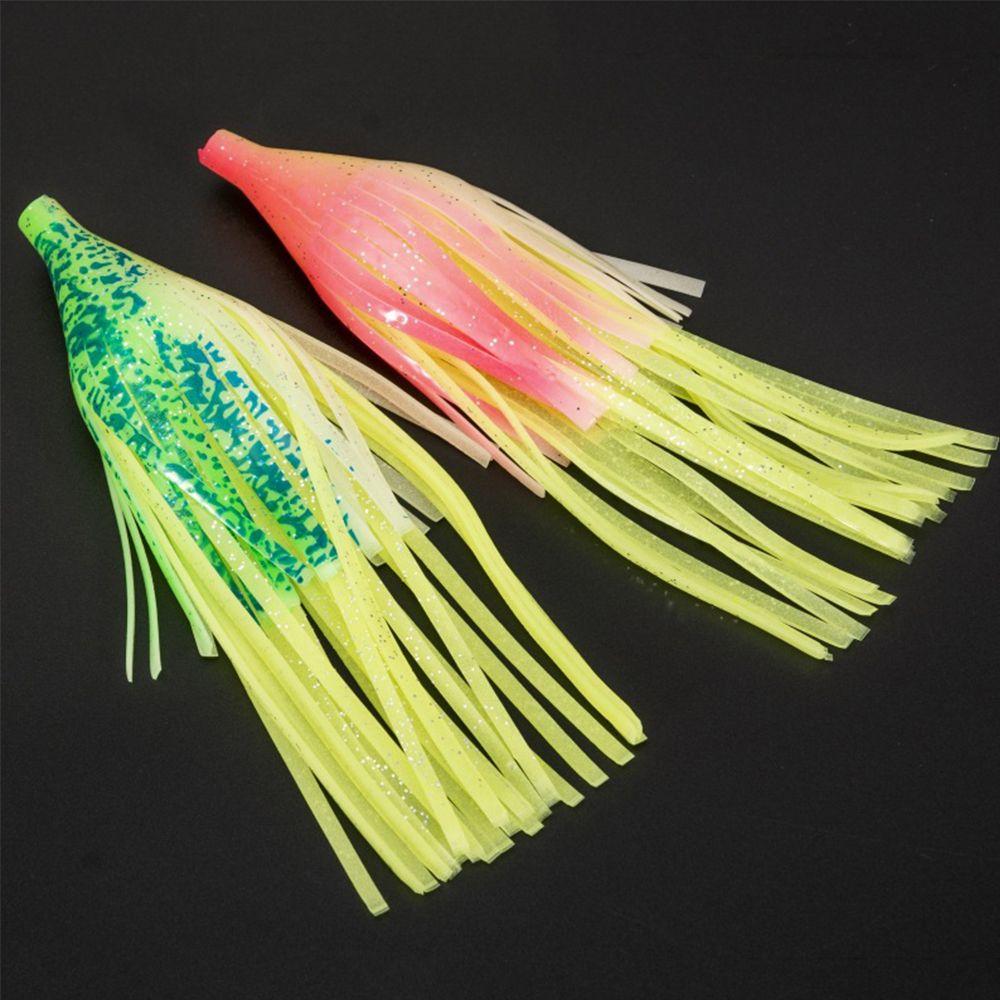 Luminous Portable Artificial Soft Silicone Saltwater Octopus Bait Squid Skirt Lure Fishing Tackle