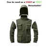 Men's Solid Color Detachable Outdoor Workwear Casual Loose Zipper Pocket Long Sleeve Jacket