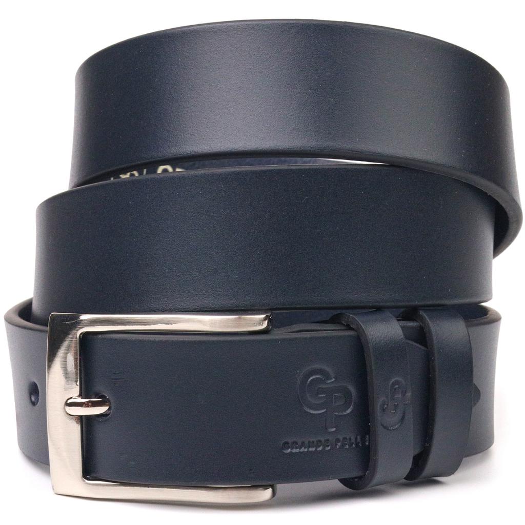 Брючный мужской кожаный ремень GRANDE PELLE Leather Belt 21450 Синий