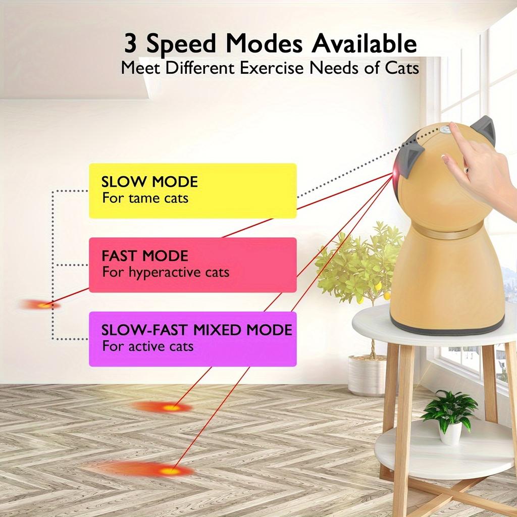 Valonii Интерактивная лазерная игрушка для кошек Автоматическая для домашних кошек, Реальная случайная траектория Перезаряжаемая лазерная указка Игрушки для кошек для домашних кошек/котят/собак