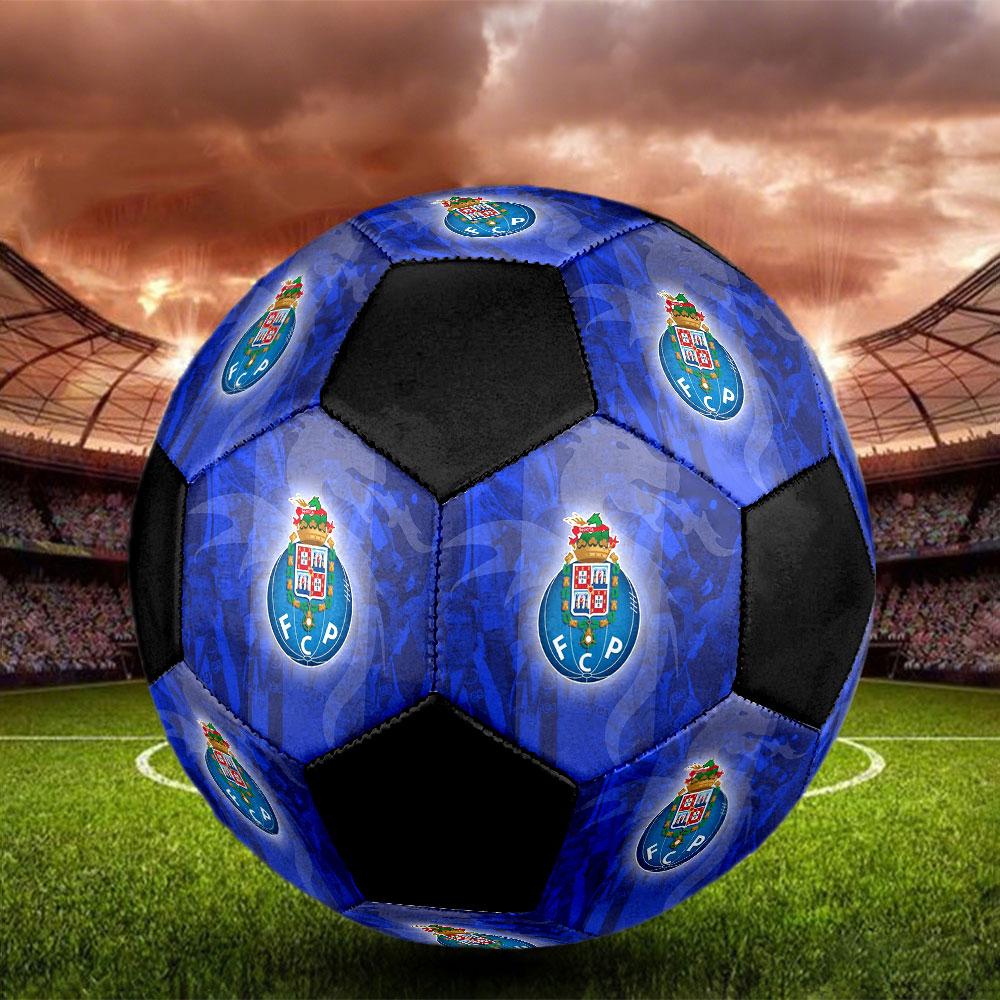 FC Porto Size 5 Soccer Ball, Machine-Stitched PVC, Durable & High Bounce, All Ages Fit, fan merchandise, matches & outdoor use.