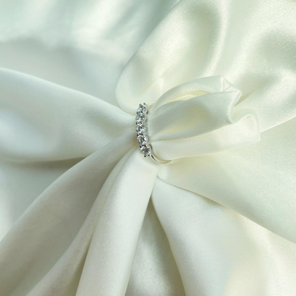 Tancise Women Classic 925 Sterling Silver Zircon Ring Ladies Jewelry Wedding Promise Party Gift