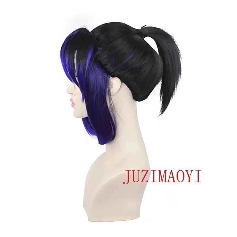 Anime Kochou Shinobu Synthetic Wig Black Purple Gradient Lovely Ponytail Hair Cosplay Wig Heat Resistant Wigs Halloween