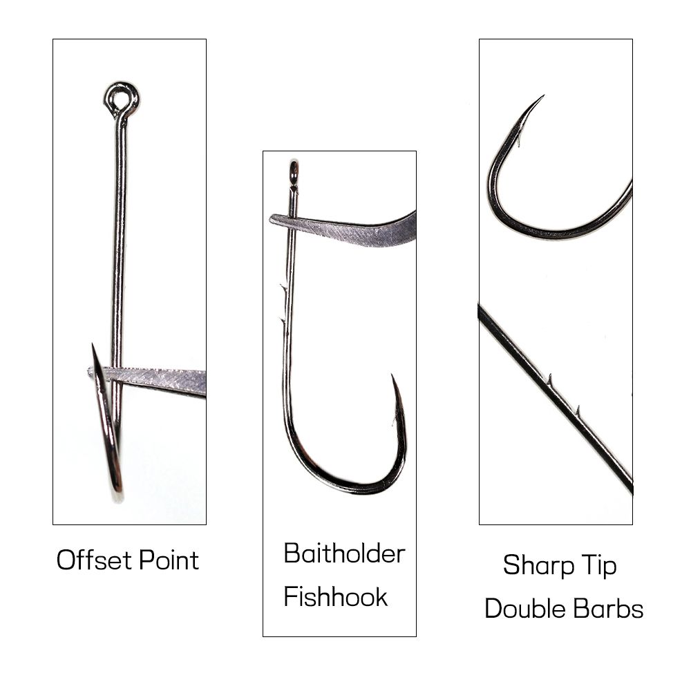Accessories Sharp High Carbon Steel Barbed Fishhook Offset Narrow Bait Hook Long Shank Fishing Hook