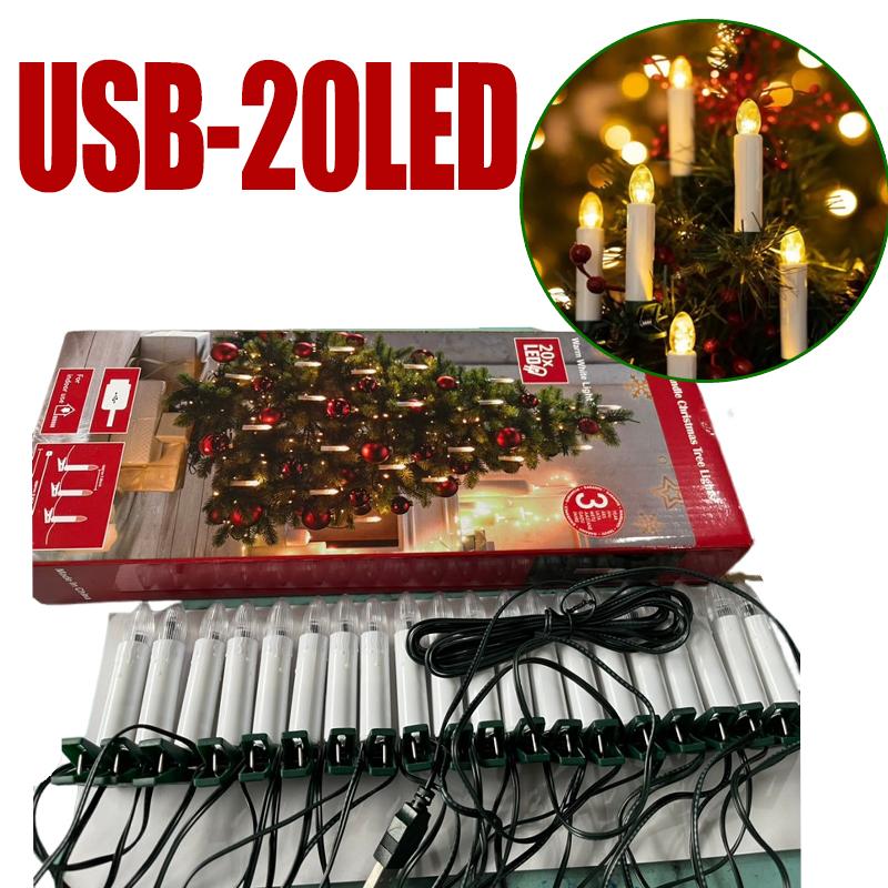 20 светодиодных свечей, светодиодная теплая белая беспламенная конусная свеча с клипсой для семейного праздника, дома, рождественской елки, украшения