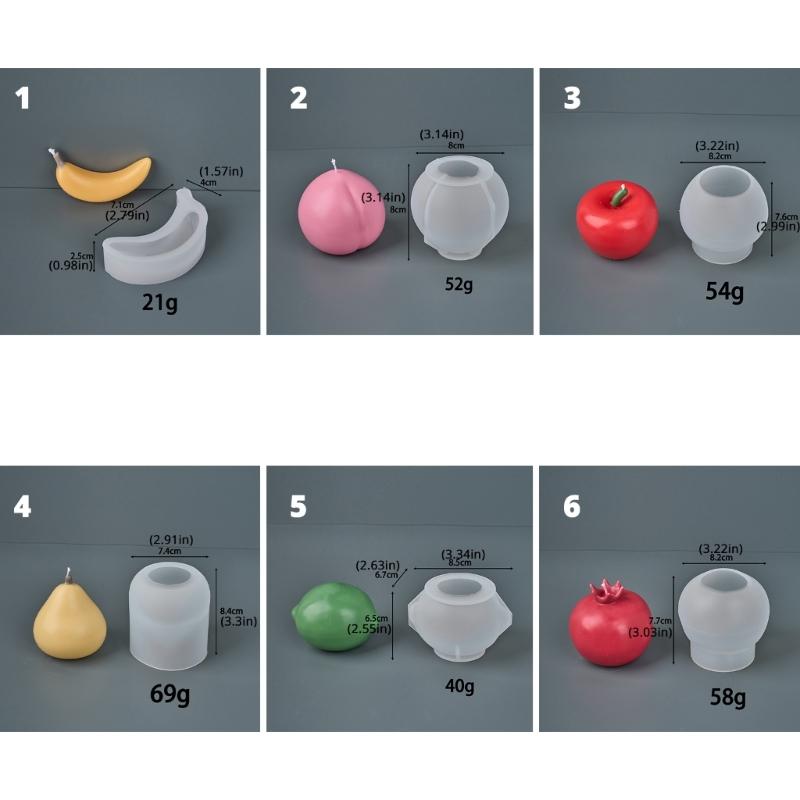 Силиконовые формы для свечей в форме фруктов, формы для фруктового мыла, для свечей, мыла, конфет, шоколада, формы для торта, формы для мастики