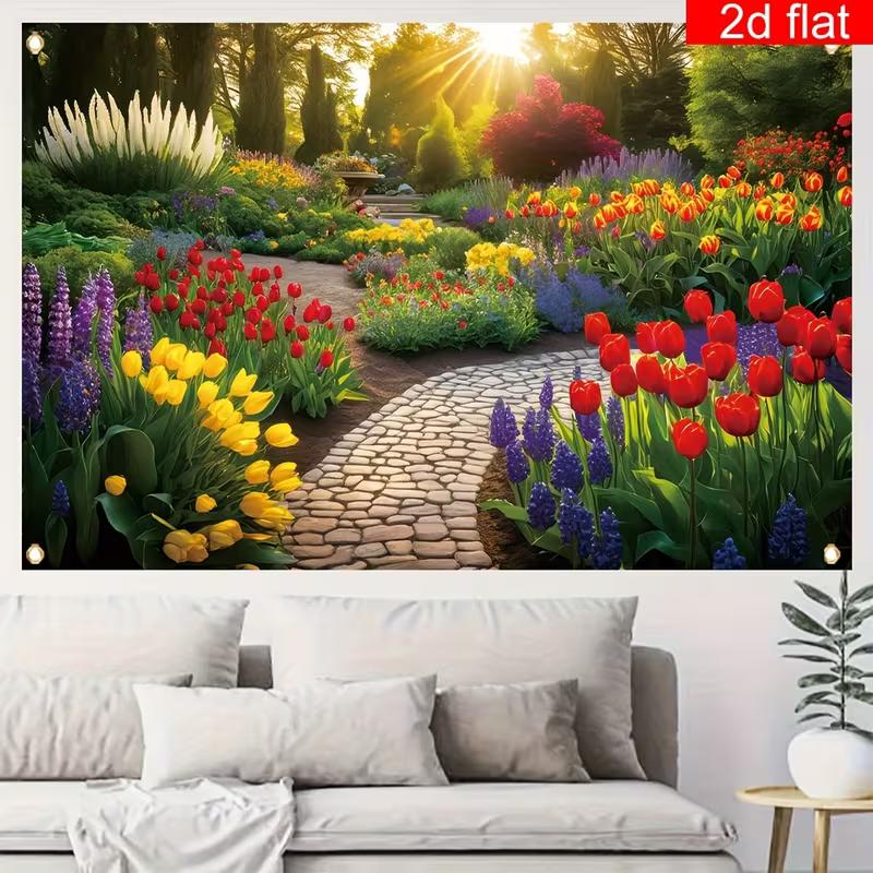 2D Красочный Сад Цветов Фон для Фотосъемки Баннер
