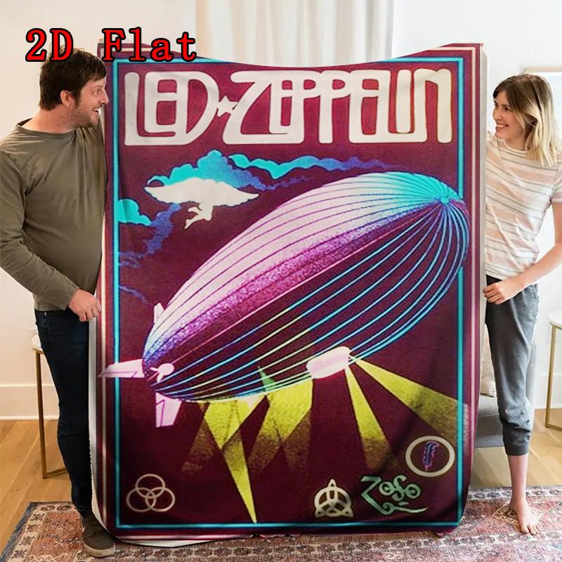 Vintage Zeppelin 2D Flat Pattern Flannel Blanket High quality All Seasons Warmth and Comfort Perfect for Christmas Gifts.MMT0918219